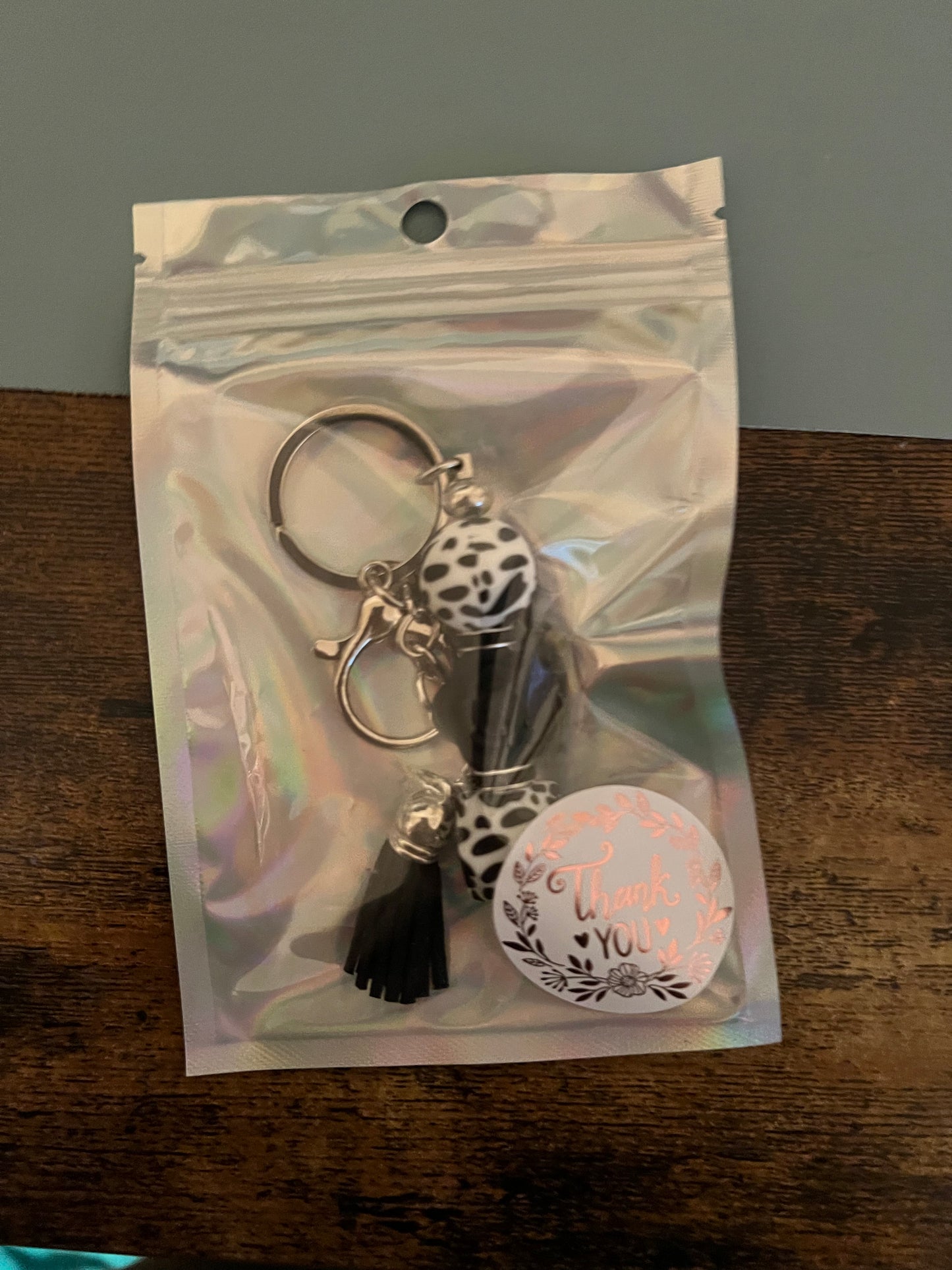 Cow & Flower Keychain