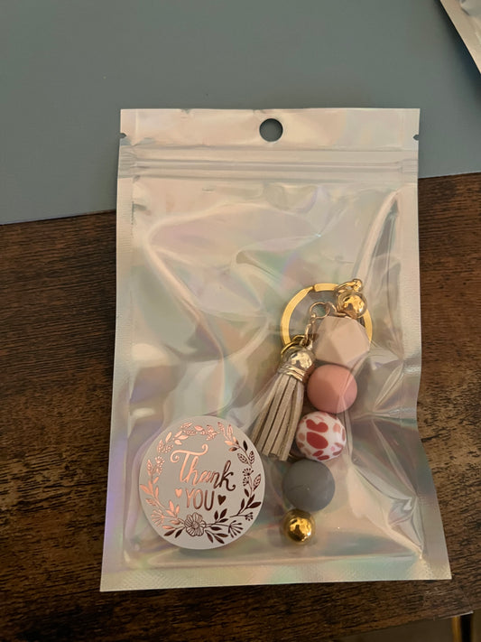 Pink Cow Keychain